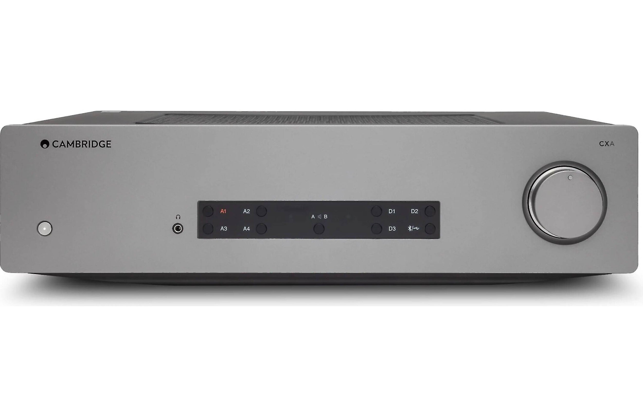 Cambridge Audio CXA81 MK2 integrated stereo amplifier, black, front view