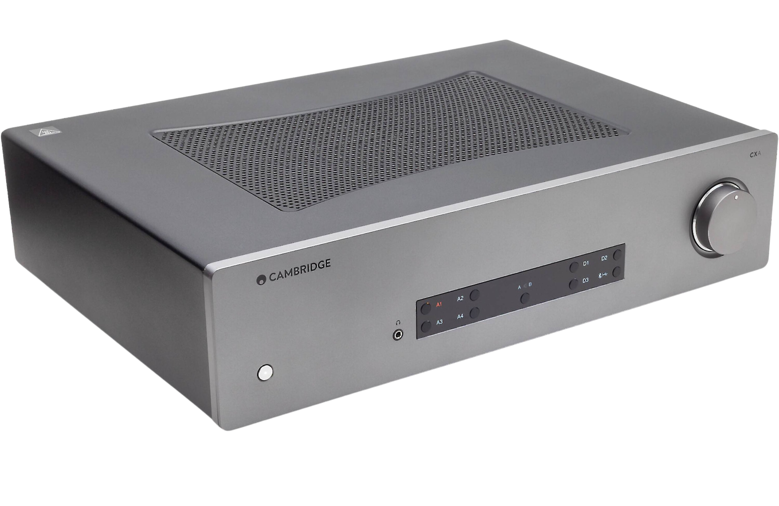 Cambridge Audio CXA81 MK2 integrated stereo amplifier, black, front view