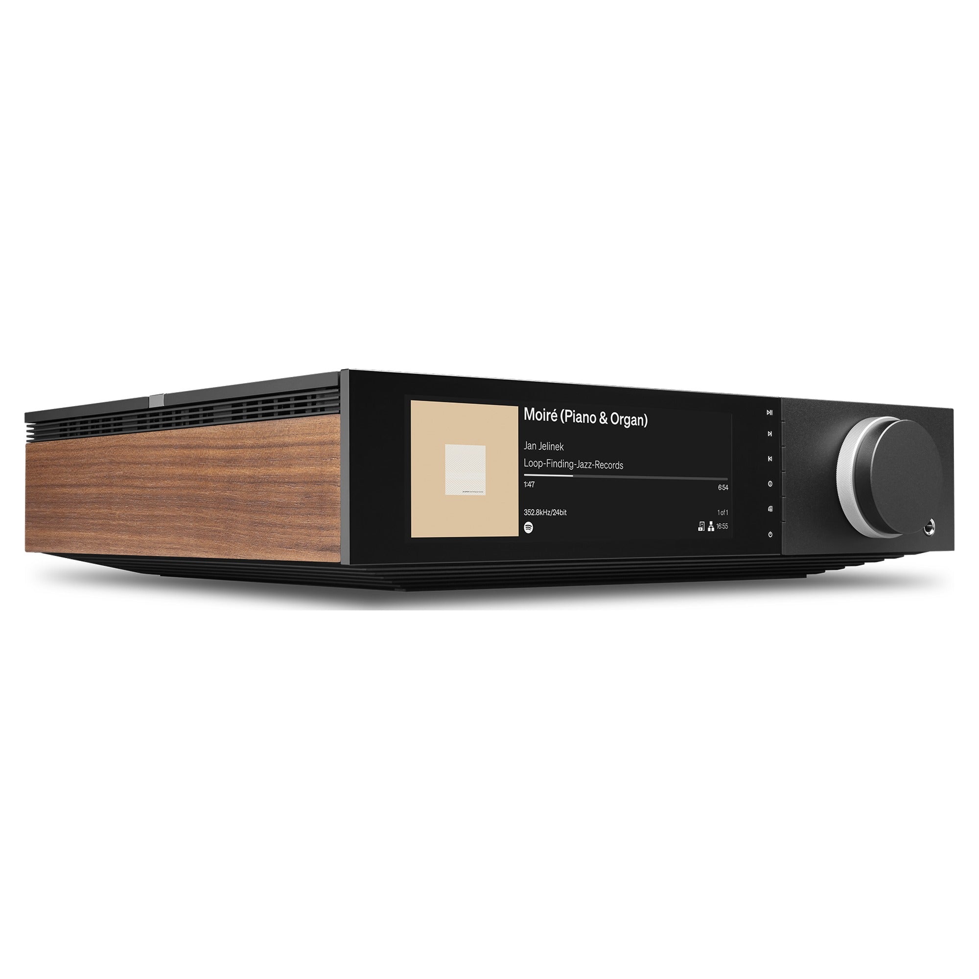 Cambridge Audio Evo 300 streaming amplifier, black, front view