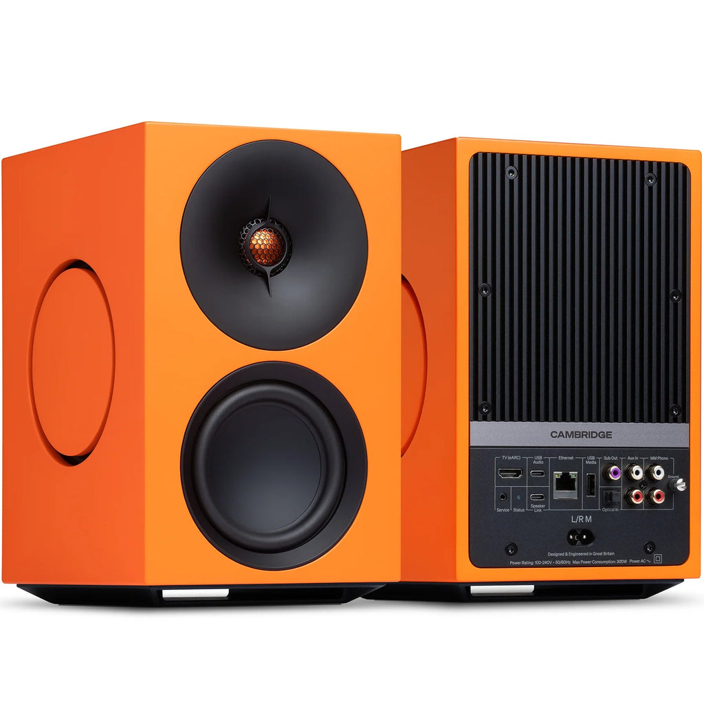 Cambridge Audio L/R M active bookshelf speakers, orange
