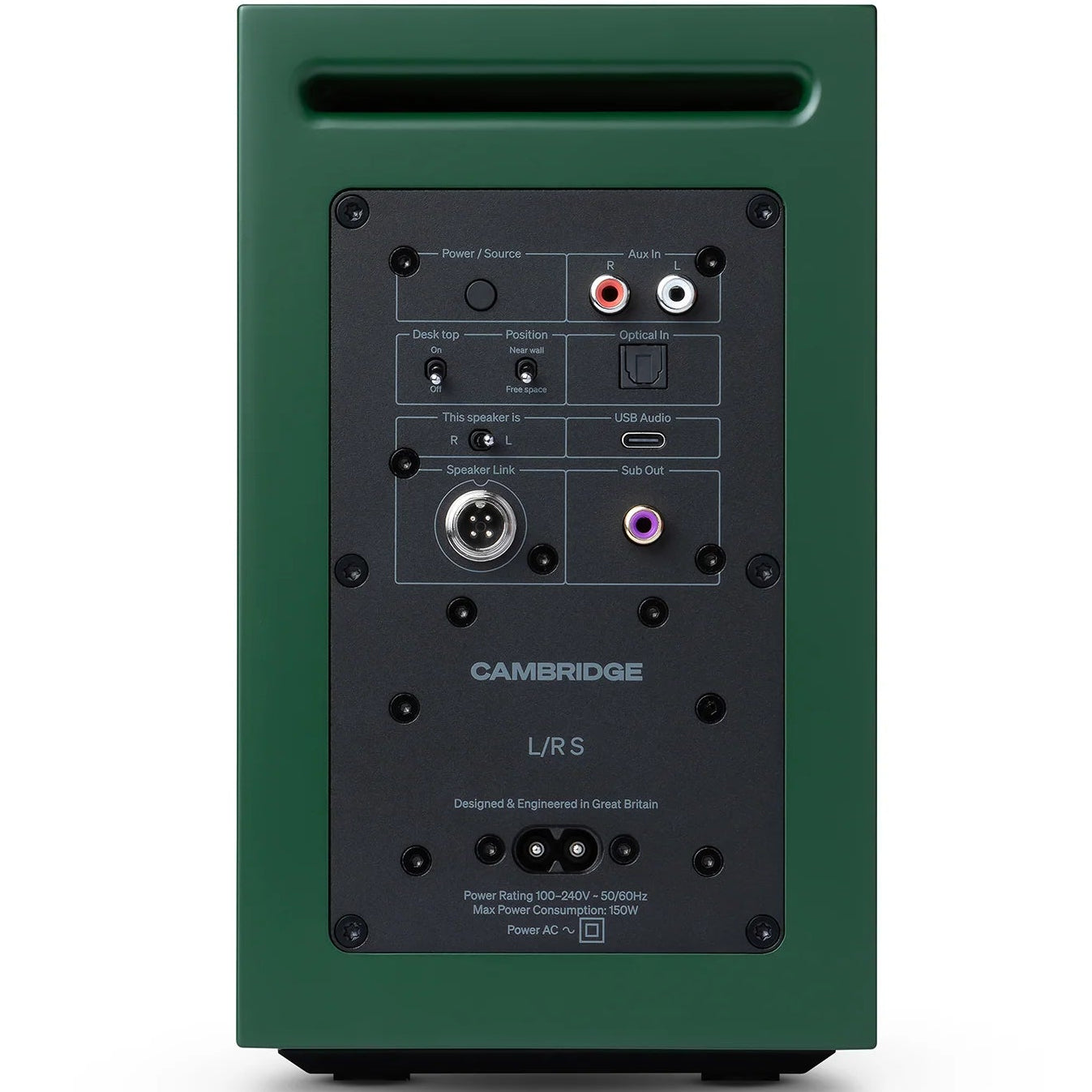 Cambridge Audio L/R S active bookshelf speakers, green