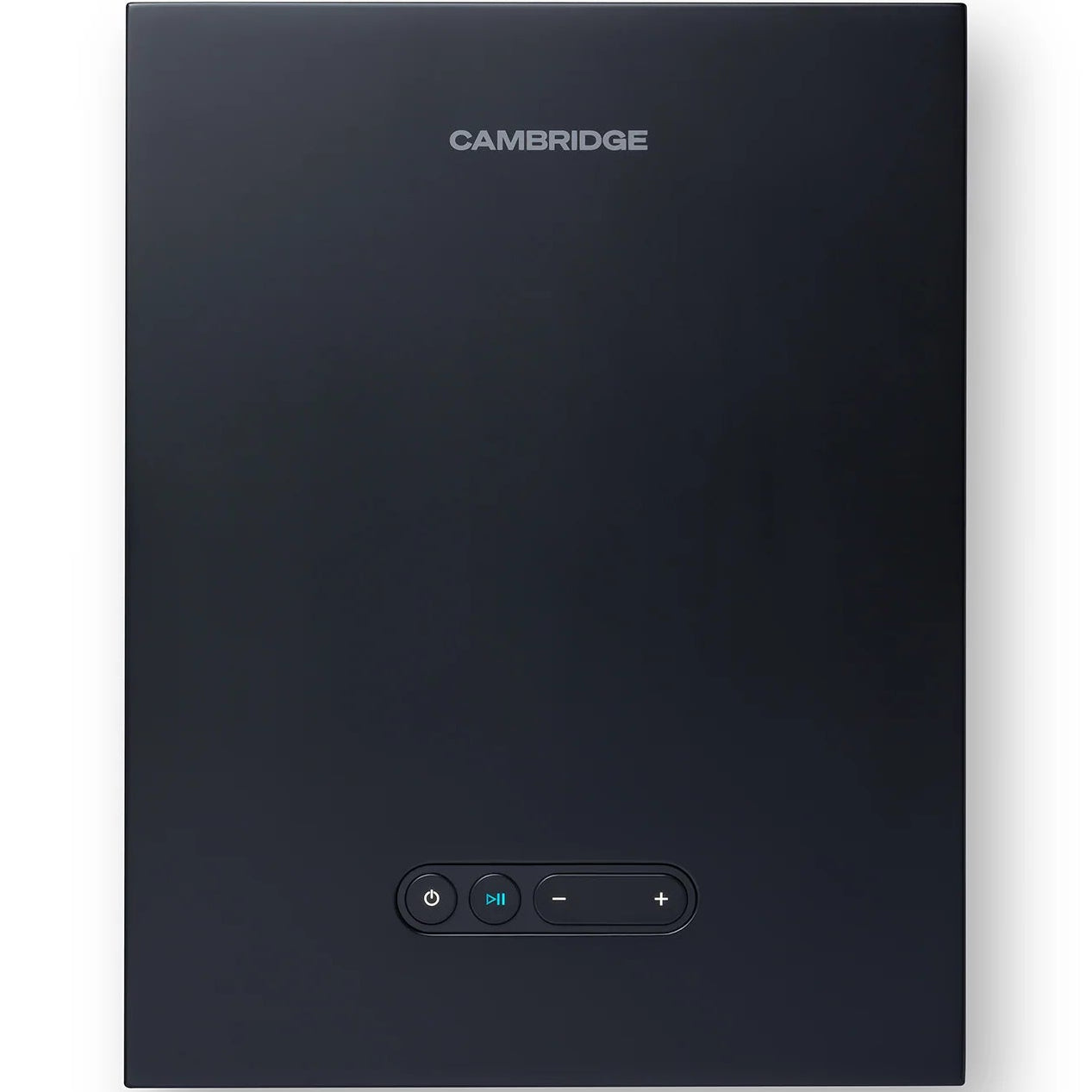 Cambridge Audio L/R X active bookshelf speakers, black, front view