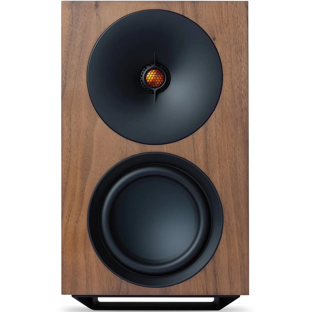 Cambridge Audio L/R X active bookshelf speakers, front view