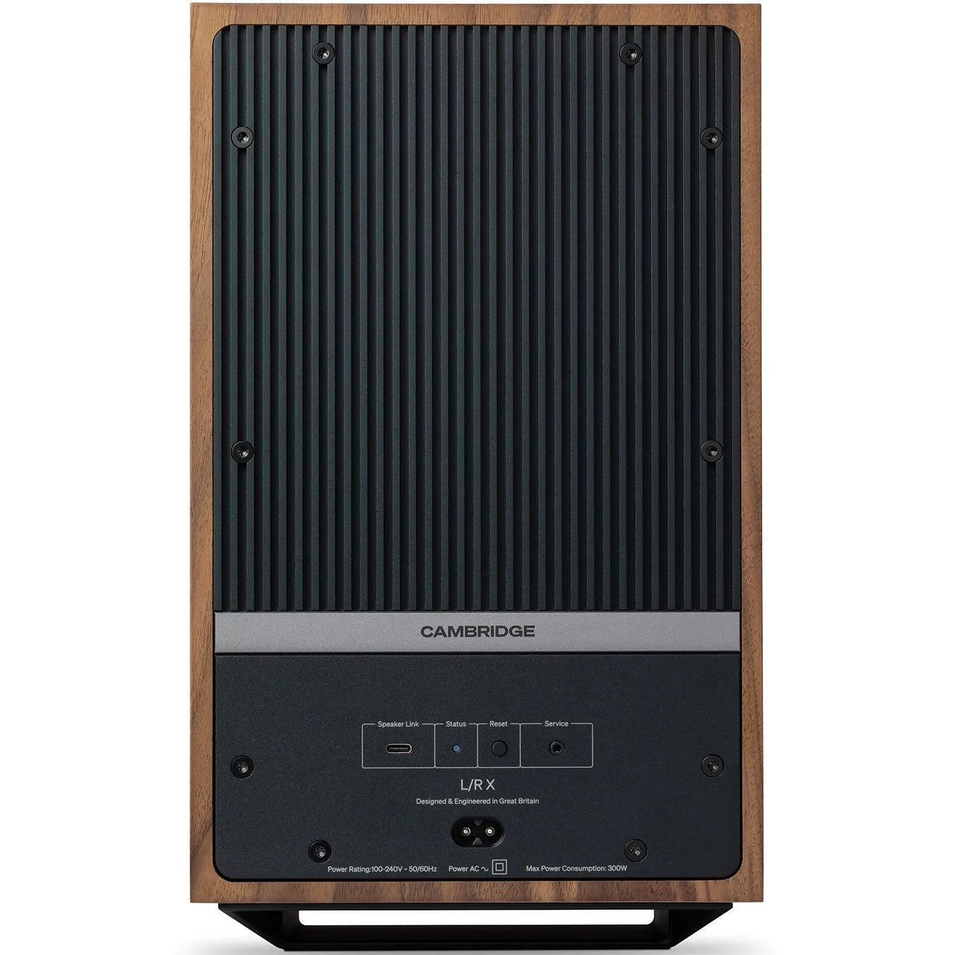 Cambridge Audio L/R X active bookshelf speakers, front view