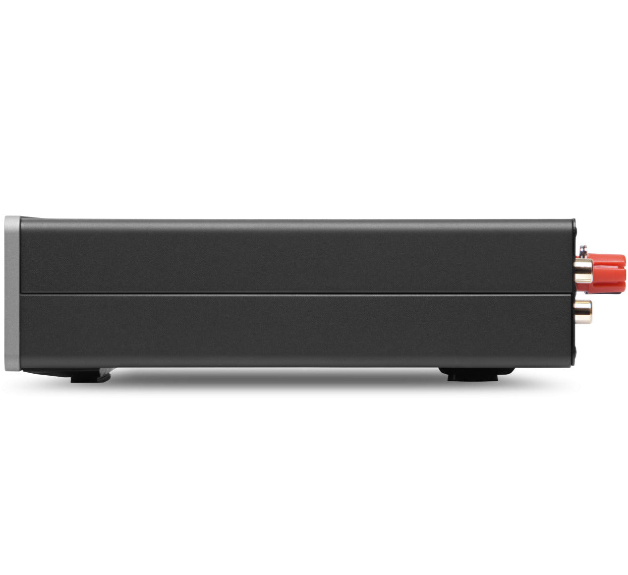 Cambridge Audio MXW70 stereo amplifier, lunar grey, side view