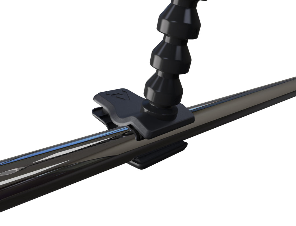 Chrome clip-on microphone pop filter foam set by Pop Audio, designed to reduce plosive sounds during recording.