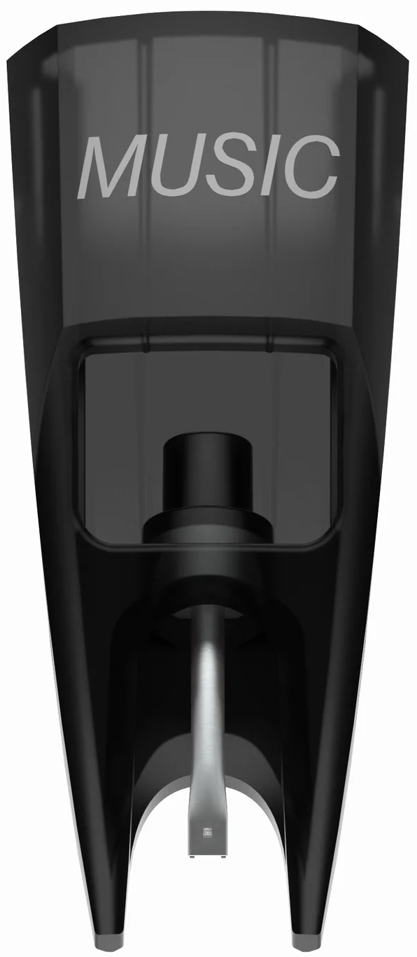 Ortofon Concorde Music Black turntable stylus with visible needle and cartridge components for high-quality vinyl playback.