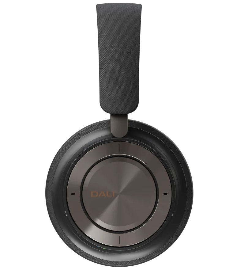 DALI Dali iO-8 wireless headphones in iron black with sleek over-ear design and padded ear cups.