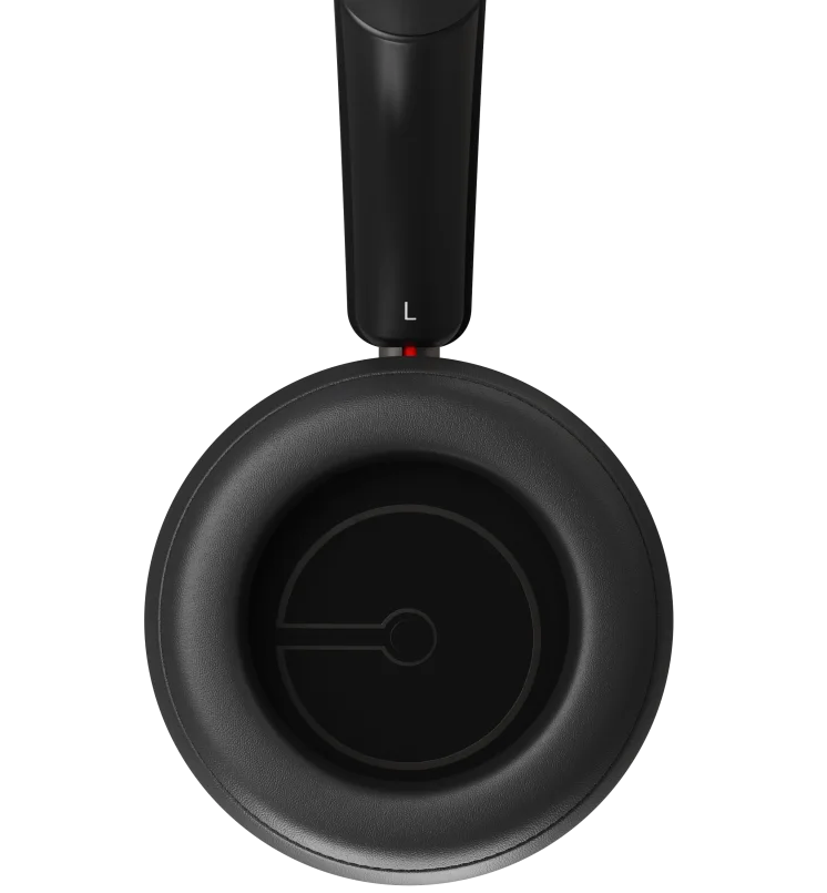 DALI Dali iO-8 wireless headphones in sleek iron black with cushioned ear cups and adjustable headband for comfortable listening.