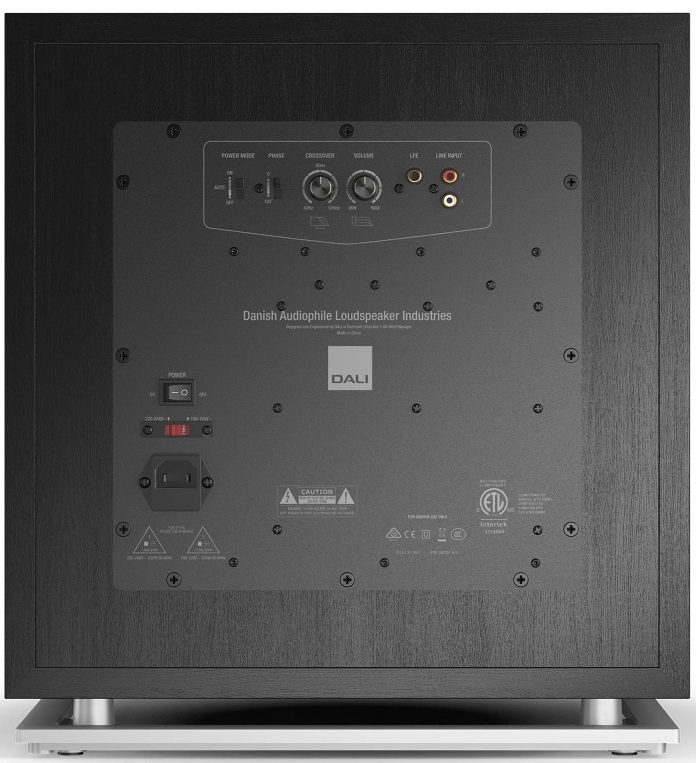 DALI Dali Sub K-14 F black satin subwoofer with sleek design and large driver for deep bass sound.