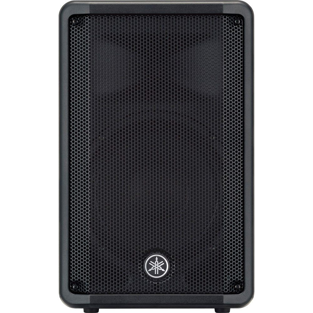 Yamaha DBR10 PA speaker with black enclosure, front grille, and control panel for professional audio sound reinforcement.