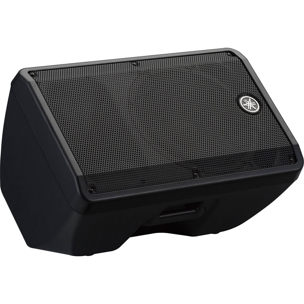 Yamaha DBR12 PA speaker showing a large, black, professional audio speaker with a sturdy enclosure and speaker grille.
