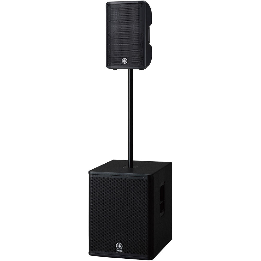 Yamaha DBR12 PA speaker system with 12-inch woofer and built-in handles, designed for clear sound reinforcement.