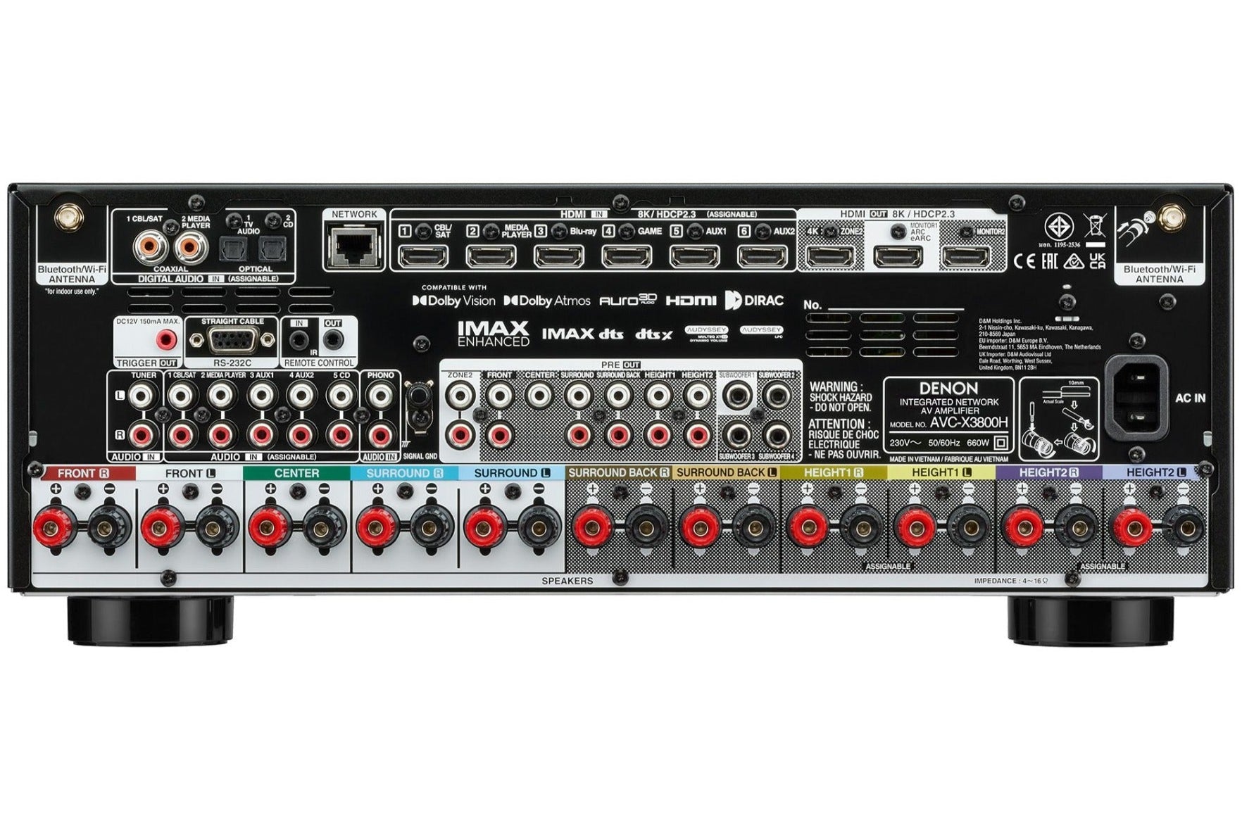 Denon AVC-X3800H stereo amplifiers, alternate view