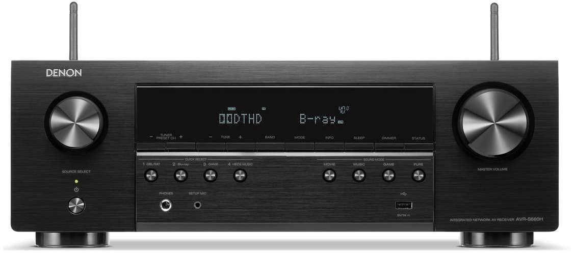Denon AVR-S660H stereo amplifiers, front
