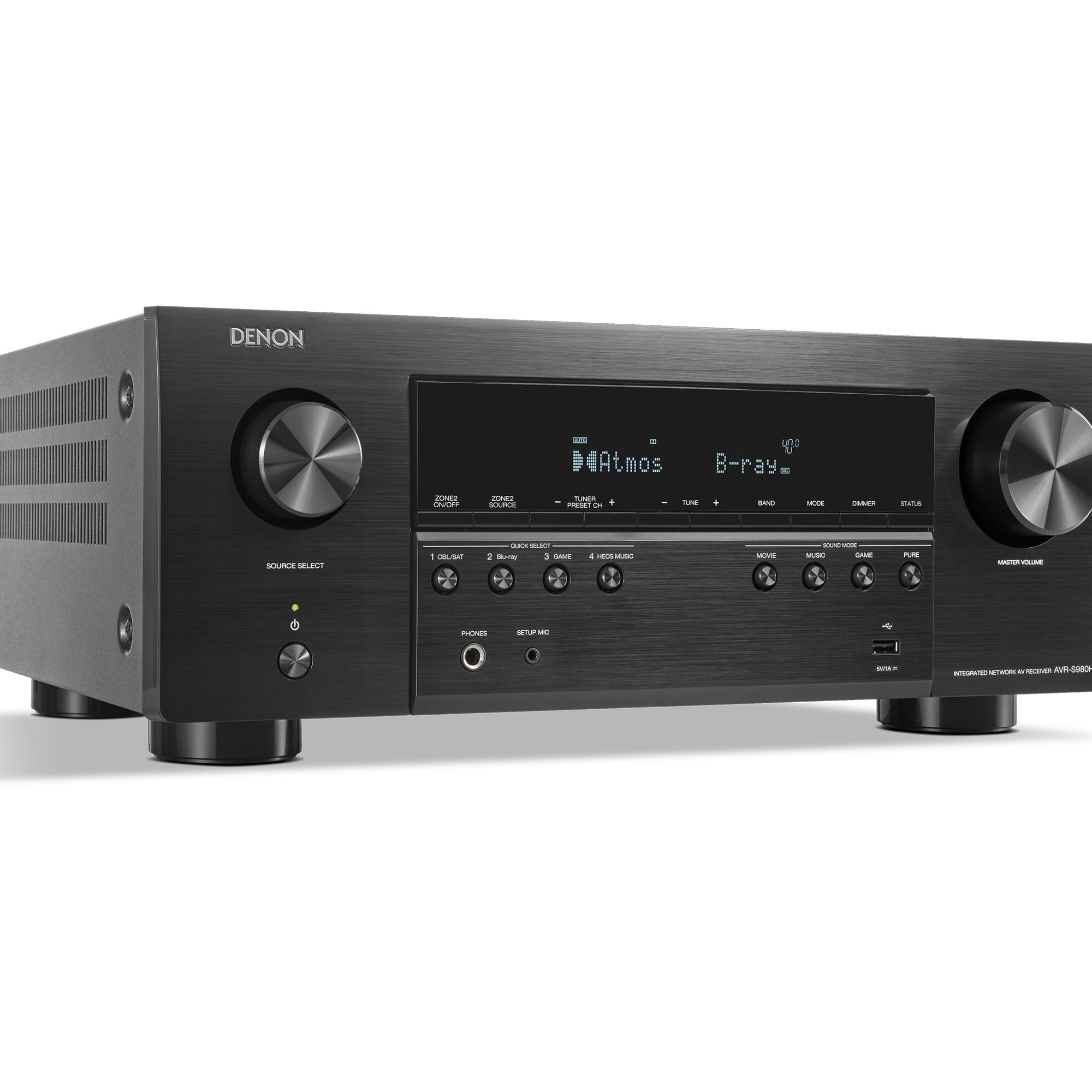 Denon AVR-S980H stereo amplifiers, alternate view