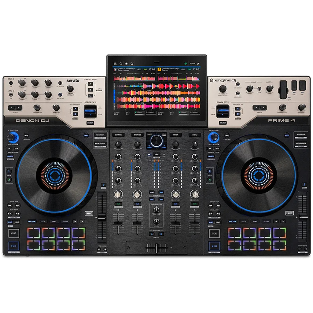 Denon DJ Prime 4 G2, top view of the full control surface