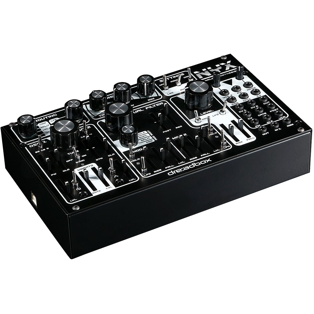 Dreadbox Nyx Re semi / modular synthesizers, retail packaging