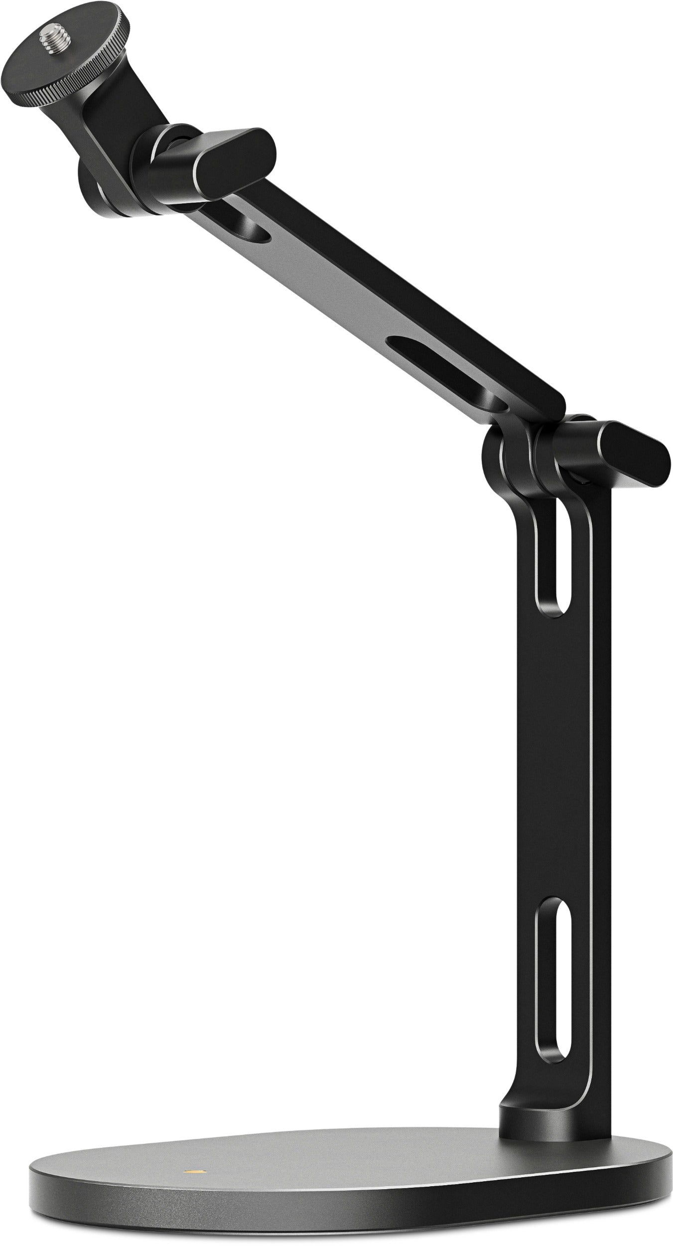 Rode DS2 desktop microphone stand with adjustable arm and base, suitable for studio and podcast recording setups.