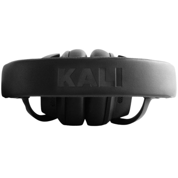 Kali Audio HP-1 studio headphones with black cushioned ear cups and adjustable headband, designed for accurate sound monitoring.