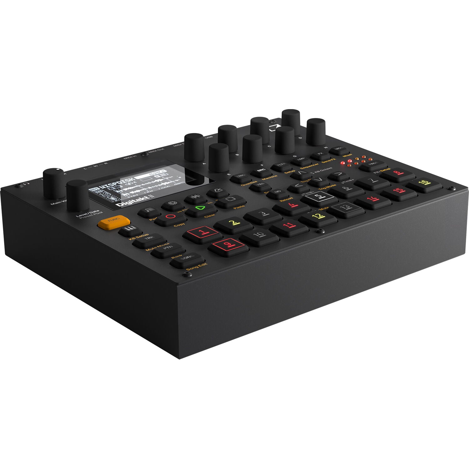 Elektron Digitakt II drum machine and sampler, front view