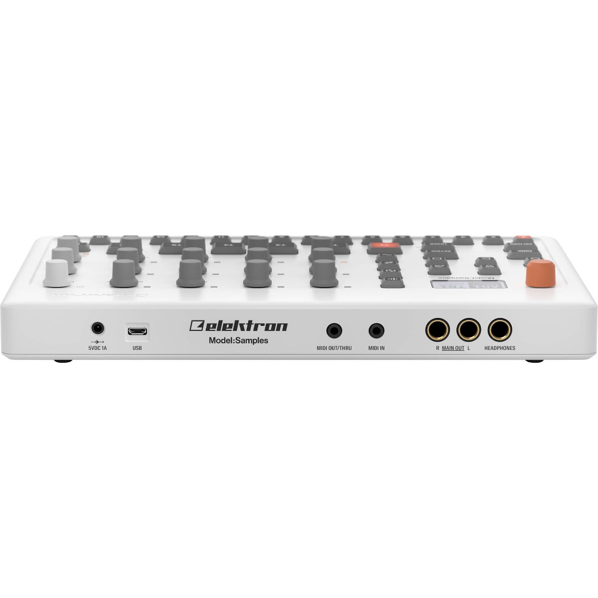 Elektron Model:Samples drum machine and sampler device with physical controls and display, used for music production and sampling.