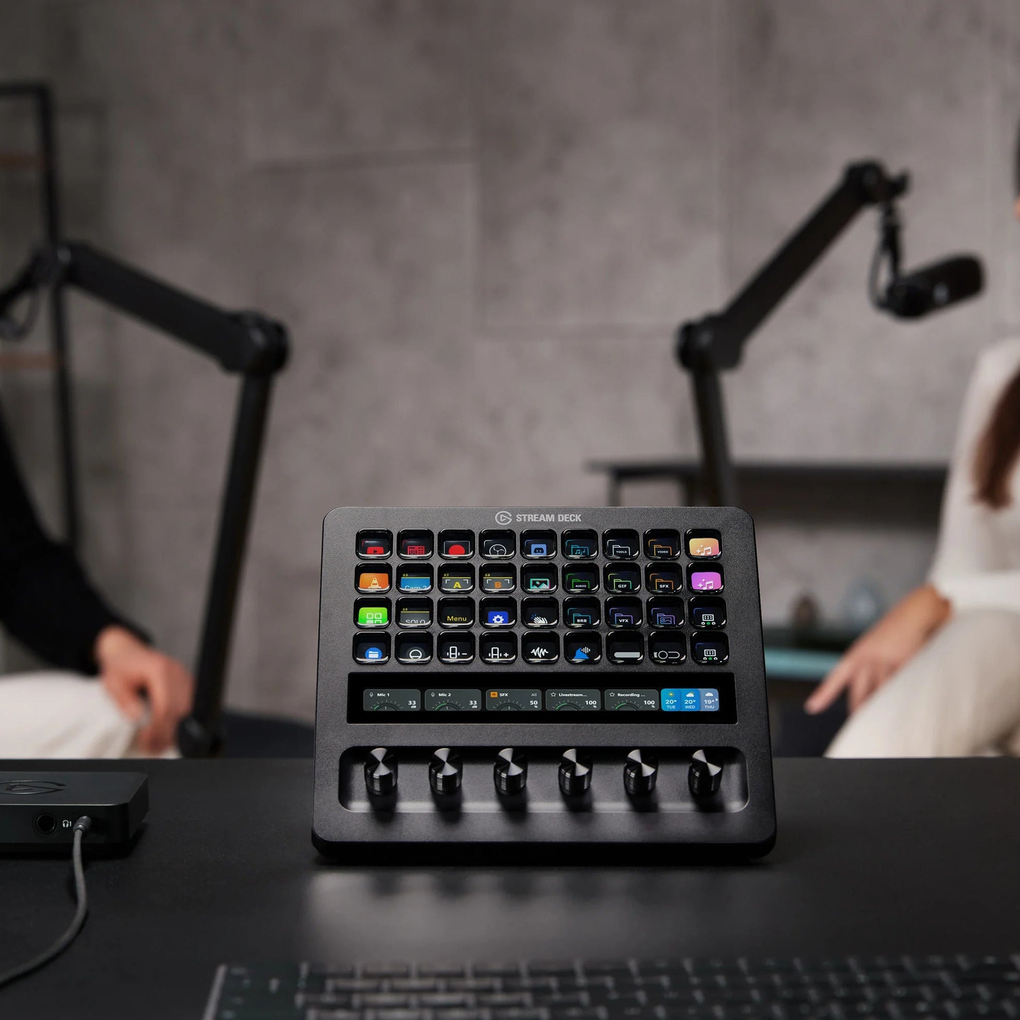 Elgato Stream Deck + XL video edit controllers, top