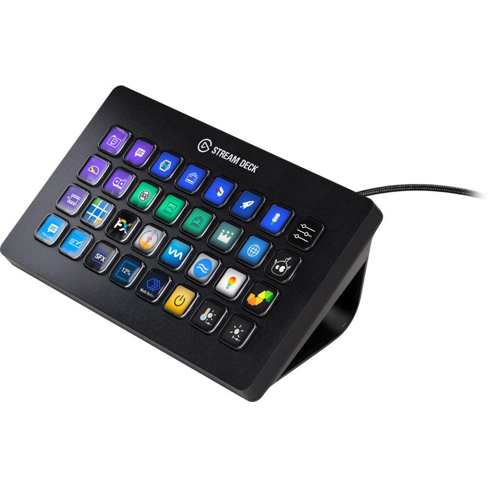 Elgato Stream Deck XL stream controller, 32-key LCD panel, front view