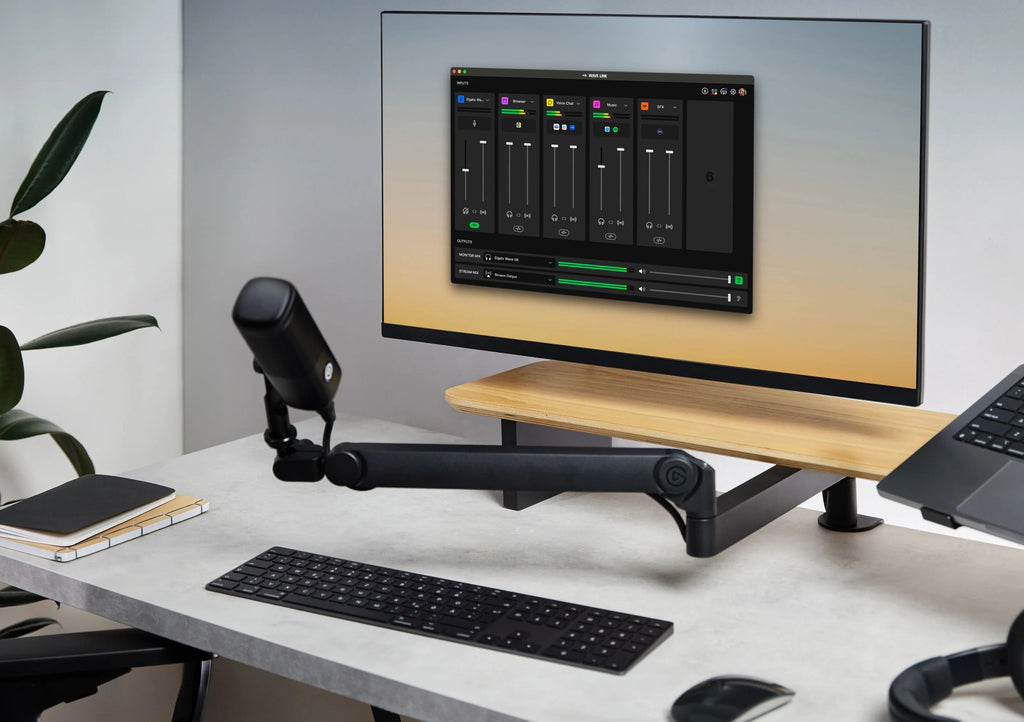 Elgato Wave Mic Arm Pro, black, in use