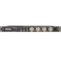 Empirical Labs EL8X Distressor audio compressor with sleek design and control knobs displayed in a studio setting.