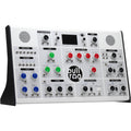 Erica Synths Bullfrog XL desktop synthesizer with multiple knobs and patch points, showcasing its compact modular design.