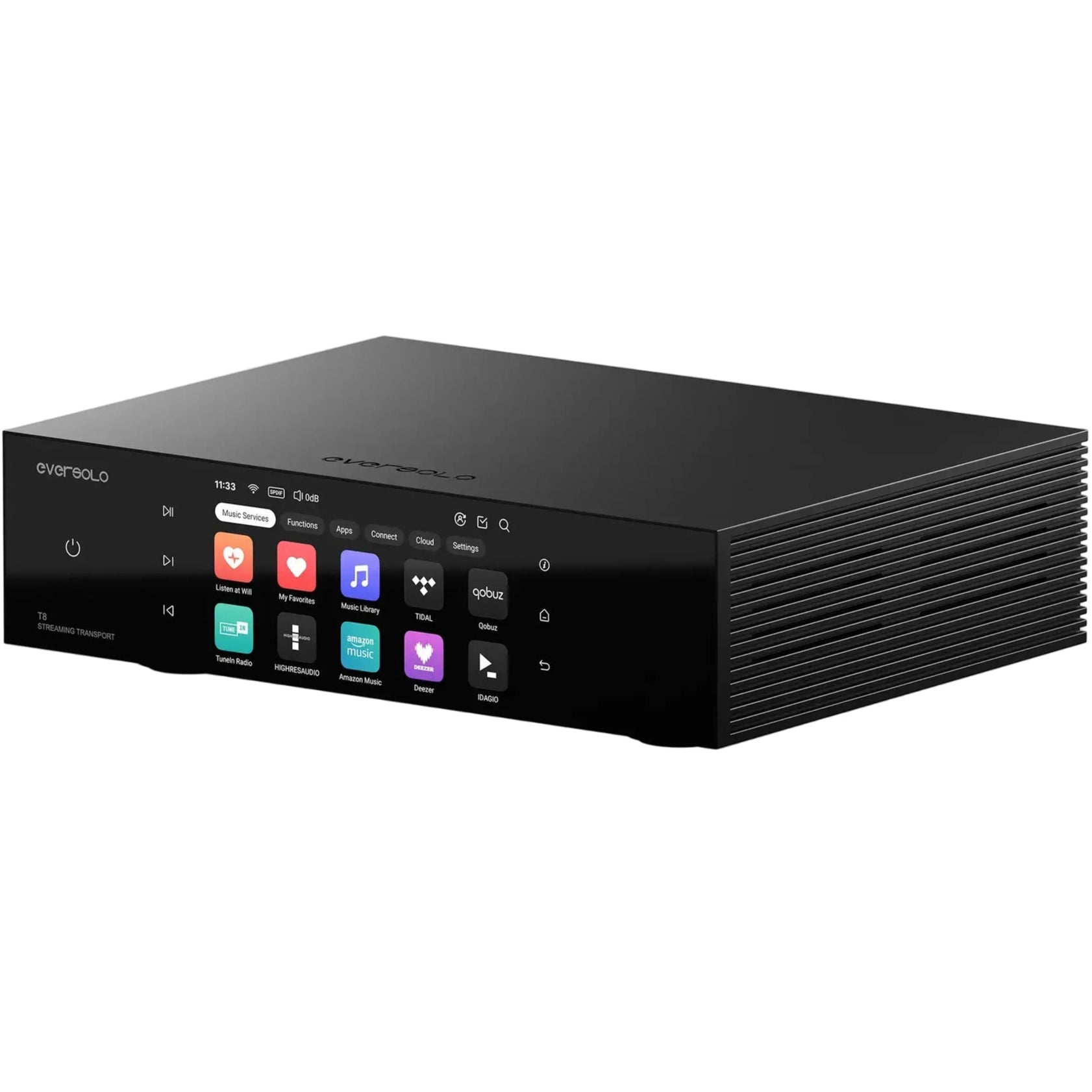Eversolo T8 music streaming transport, rear connectors