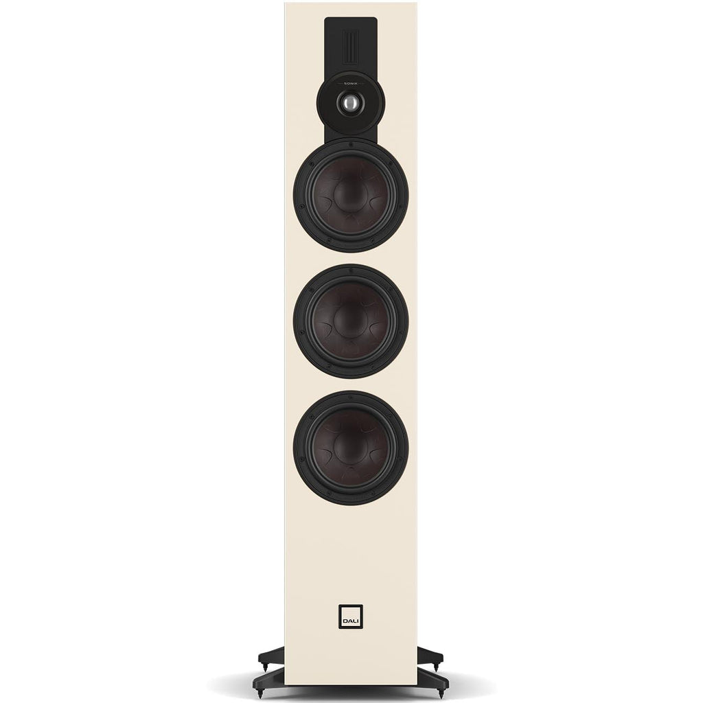 DALI Sonik 9 passive floorstanding speakers with sleek black finish and multiple drivers for high-quality home audio.