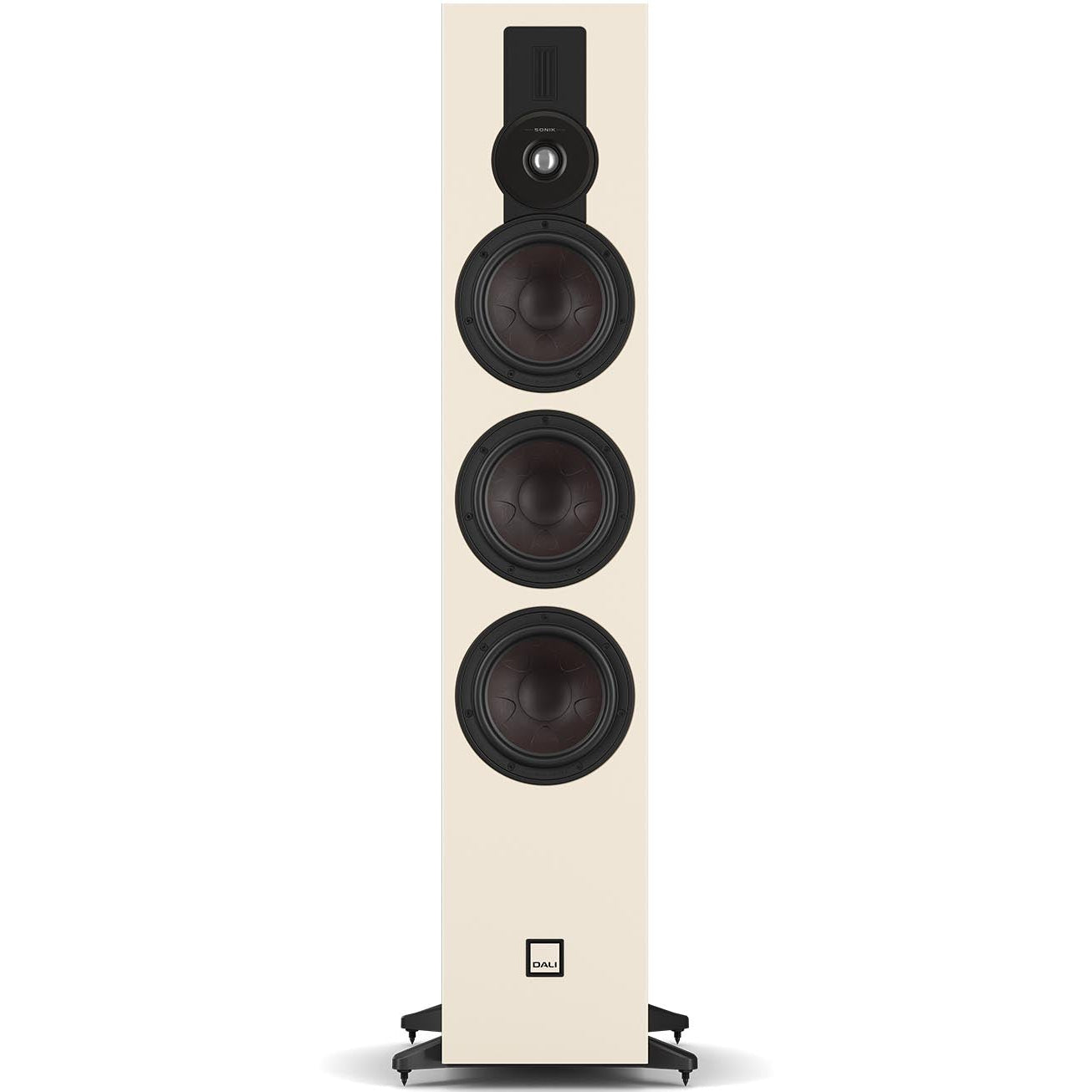 DALI Sonik 9 passive floorstanding speakers with sleek black finish and multiple drivers for high-quality home audio.