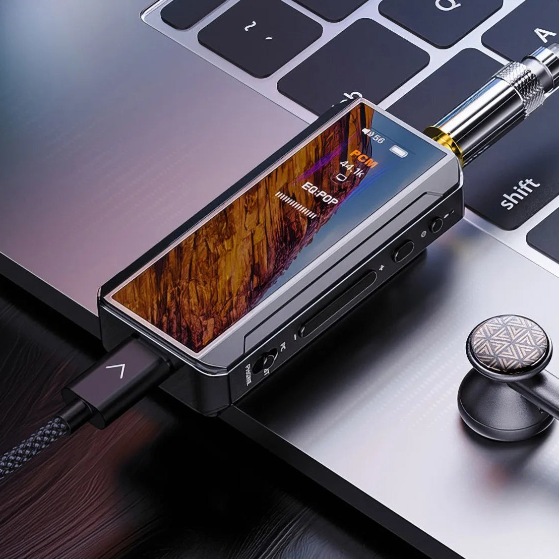 FiiO BTR13 headphone amplifier and DAC, in silver