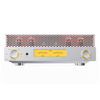 FiiO EA13 vacuum tube amplifier in silver, three-quarter view with the tube cover fitted