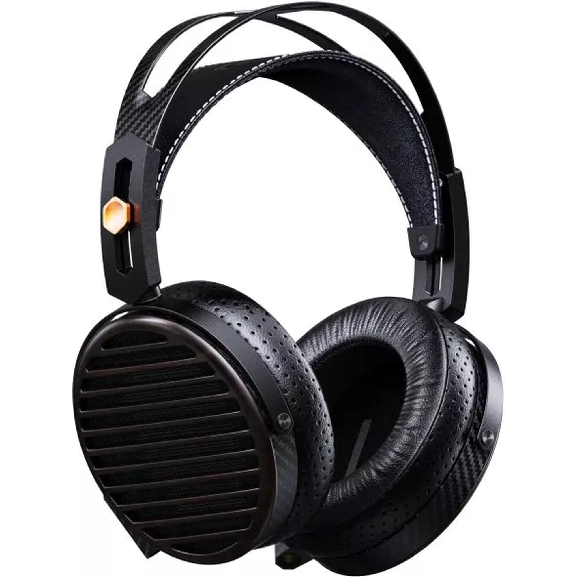 FiiO FT7 wired headphones with sleek black design, over-ear ear cups, and detailed ear cushions for premium sound quality.