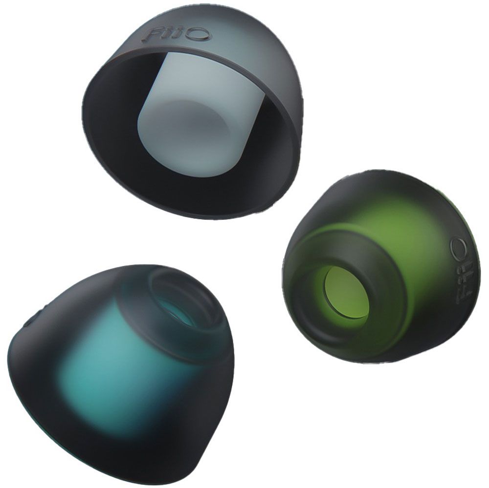 FiiO HS18 headphone earpads with soft cushioning and black fabric covering, designed for comfortable fit and sound isolation.