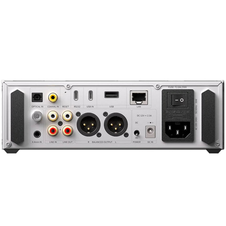 FiiO K15 headphone amplifier and DAC with AK4497S2 streaming DAC, black device with multiple input options and control knobs.