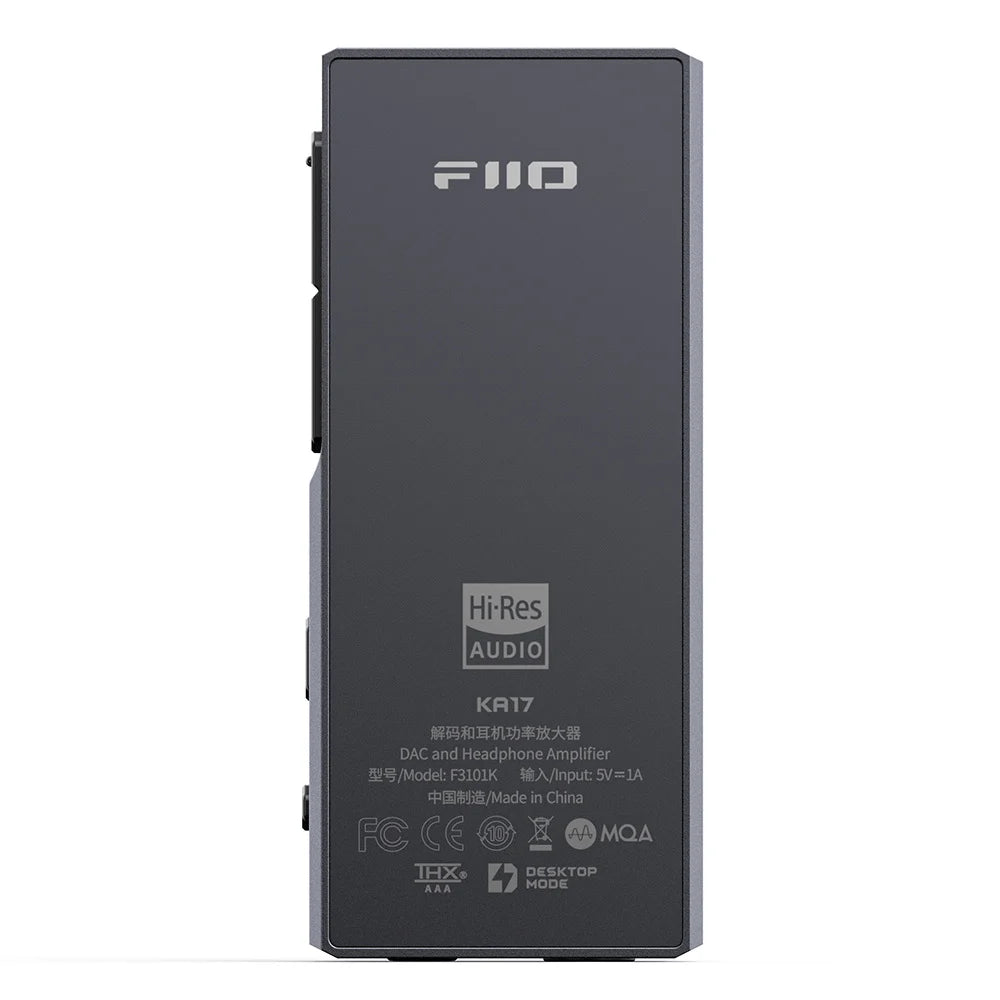 FiiO KA17 headphone amp / DAC, rear panel in black