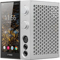 FiiO R9 music streamer device with sleek black design, multiple input ports, and display screen for high-quality audio streaming.