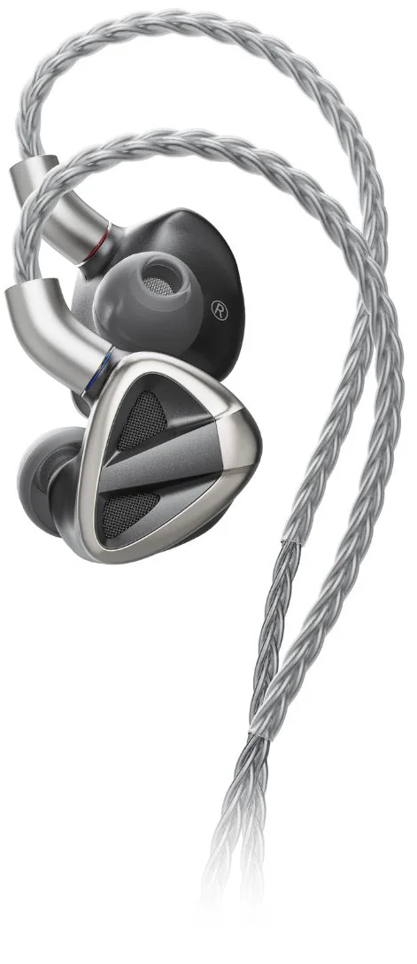 FiiO FH19 in-ear headphones with black and silver design, featuring multiple cables and ear tips for premium audio comfort.