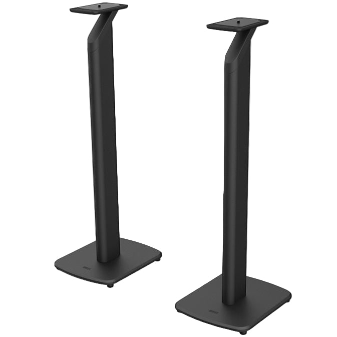 Black KEF S1 speaker stands for KEF LSX, floor-standing design with sleek black finish to elevate and support your speakers.