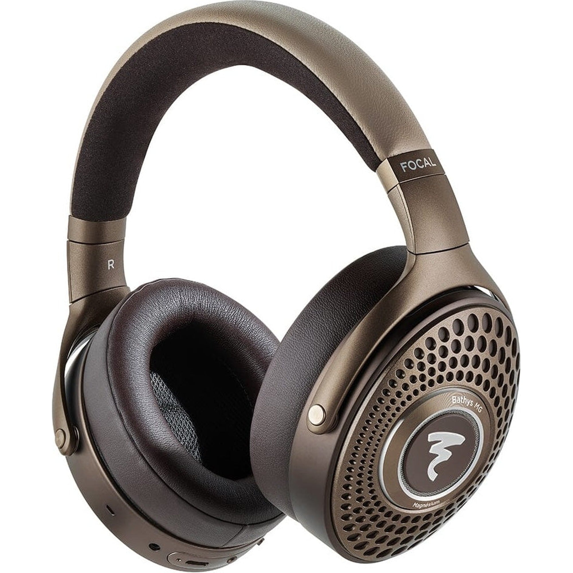Focal Bathys MG wireless headphones with sleek design and over-ear cushions, featuring premium audio quality and modern black finish.