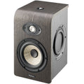 Focal Shape 50 active nearfield monitor speakers with sleek black finish and control knobs on the front panel.