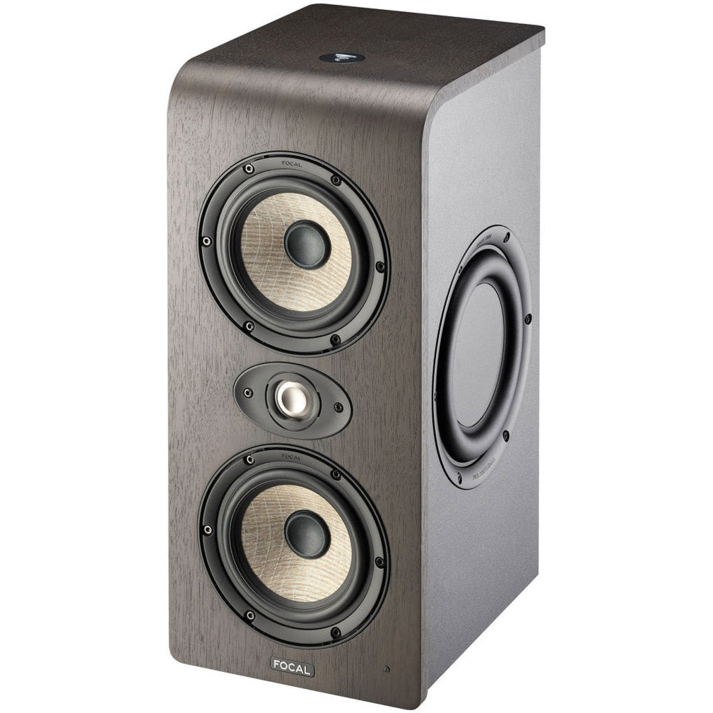 Focal Shape Twin mid-field and main monitors speaker with sleek black design and front-facing controls for high-quality audio.