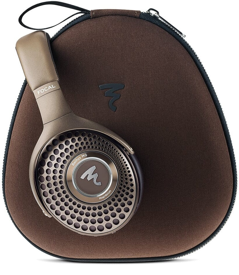 Focal Bathys MG wireless headphones with over-ear design and sleek black finish, featuring comfortable ear cushions and adjustable headband.