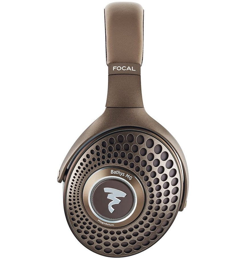 Focal Bathys MG wireless headphones with sleek design, over-ear fit, and cushioned ear cups for immersive audio comfort.