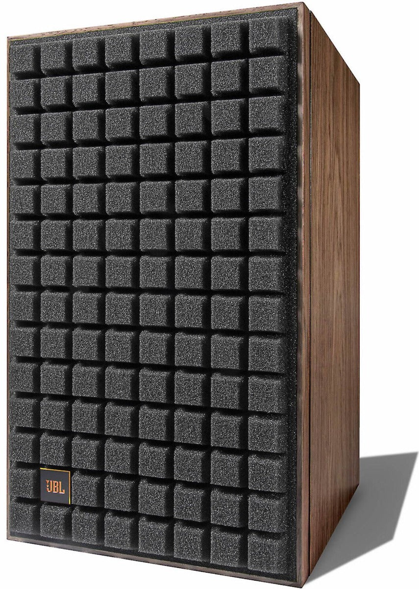 Black JBL L52 Classic passive bookshelf speakers with sleek design, shown from the front view.