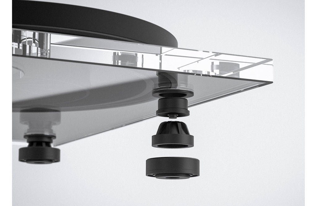 Pro-Ject XA B turntable with sleek design and wooden plinth, featuring tonearm and platter for high-quality vinyl playback.